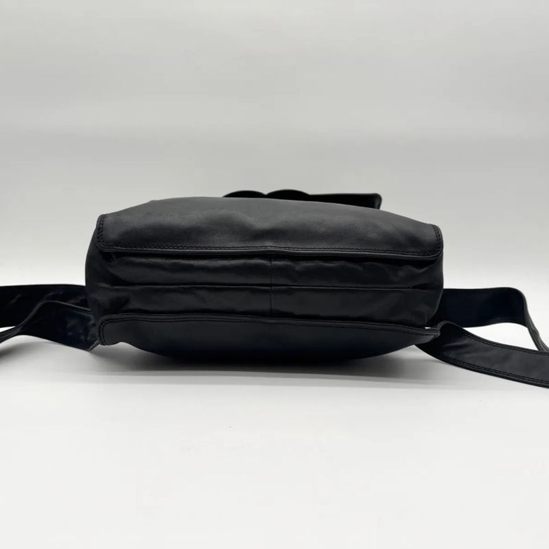 Chanel Backpack Big CC Logo Lambskin Leather Black with Seal