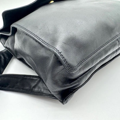 Chanel Backpack Big CC Logo Lambskin Leather Black with Seal