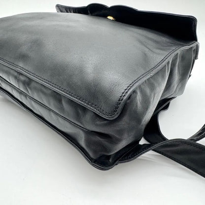 Chanel Backpack Big CC Logo Lambskin Leather Black with Seal