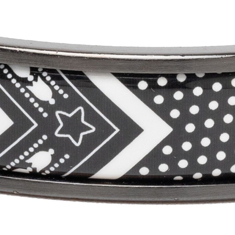 Hermes Click HH Bandana Black White Metal