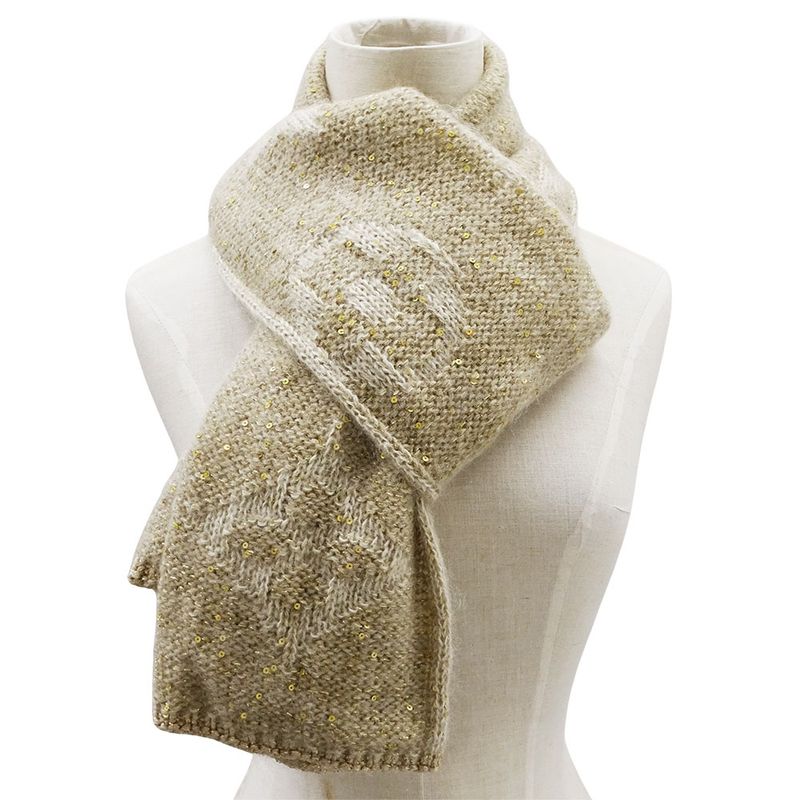 Louis Vuitton Scarf Shawl Mohair Echarpe Monogram Glitter