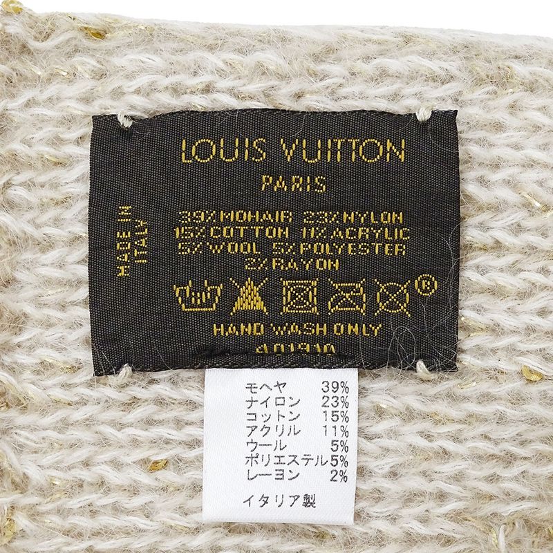 Louis Vuitton Scarf Shawl Mohair Echarpe Monogram Glitter