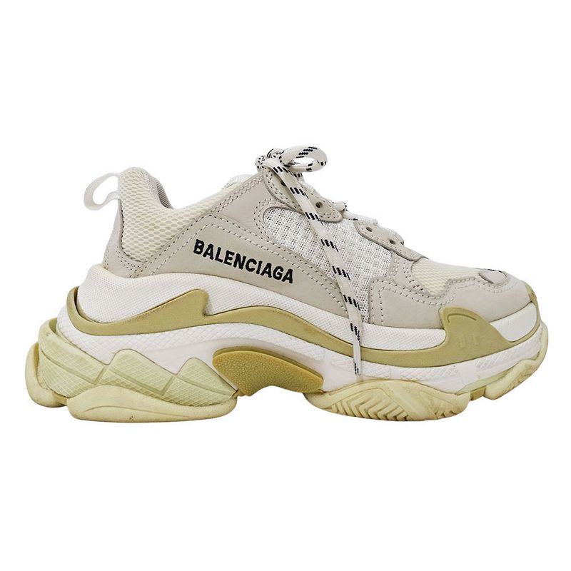 Balenciaga Sneakers Nylon Triple S White Beige 36