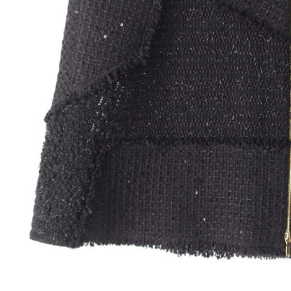 Chanel U-le Cotton Twi Doco Button Patchwa Kuska Tobotoms Semif Black 34 Dress