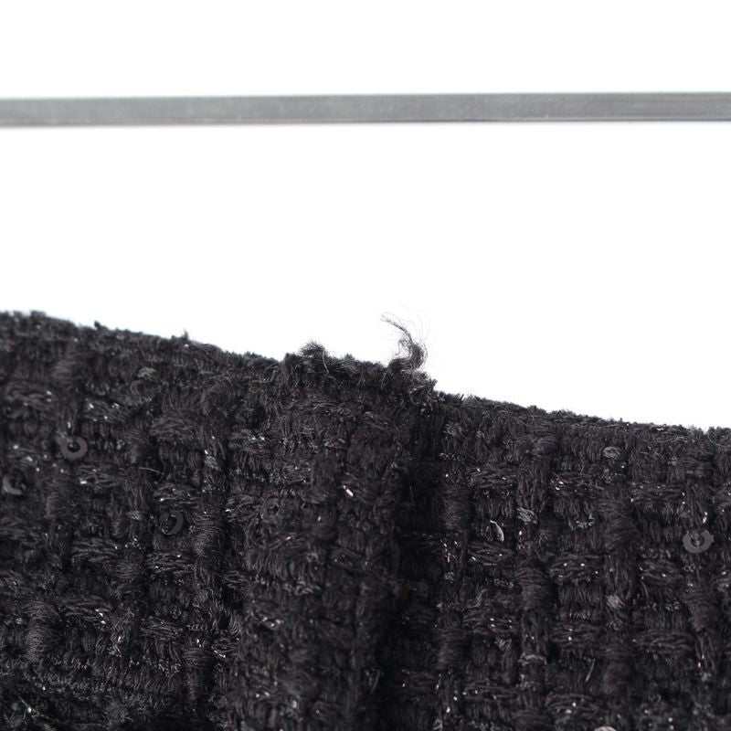 Chanel U-le Cotton Twi Doco Button Patchwa Kuska Tobotoms Semif Black 34 Dress