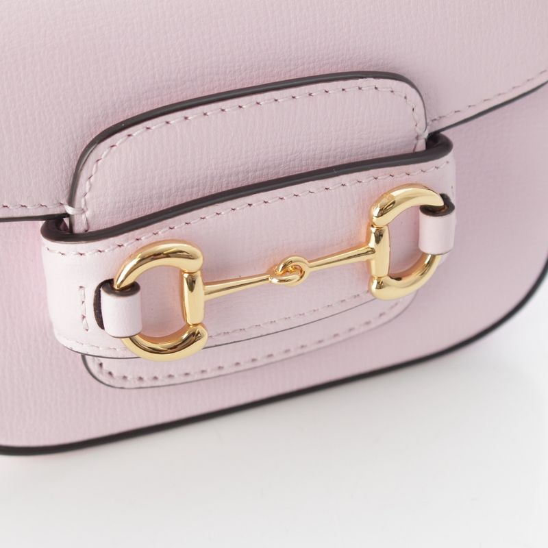 Gucci Ho Sbit Leather Chee Anse Pa Shoulder Bag Pink Go