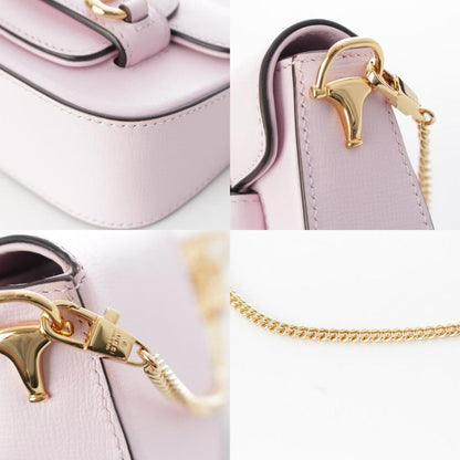 Gucci Ho Sbit Leather Chee Anse Pa Shoulder Bag Pink Go