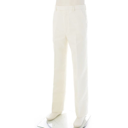 Gucci Blue Leather Jacket Trousers Pants Set Ivory