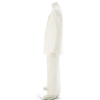 Gucci Blue Leather Jacket Trousers Pants Set Ivory