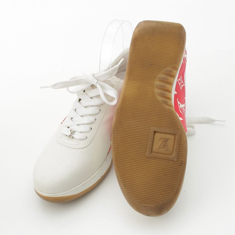 Louis Vuitton Supreme Low Cut Sneakers White Red 7 2 1