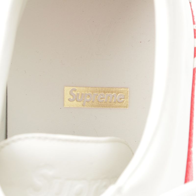 Louis Vuitton Supreme Low Cut Sneakers White Red 7 2 1