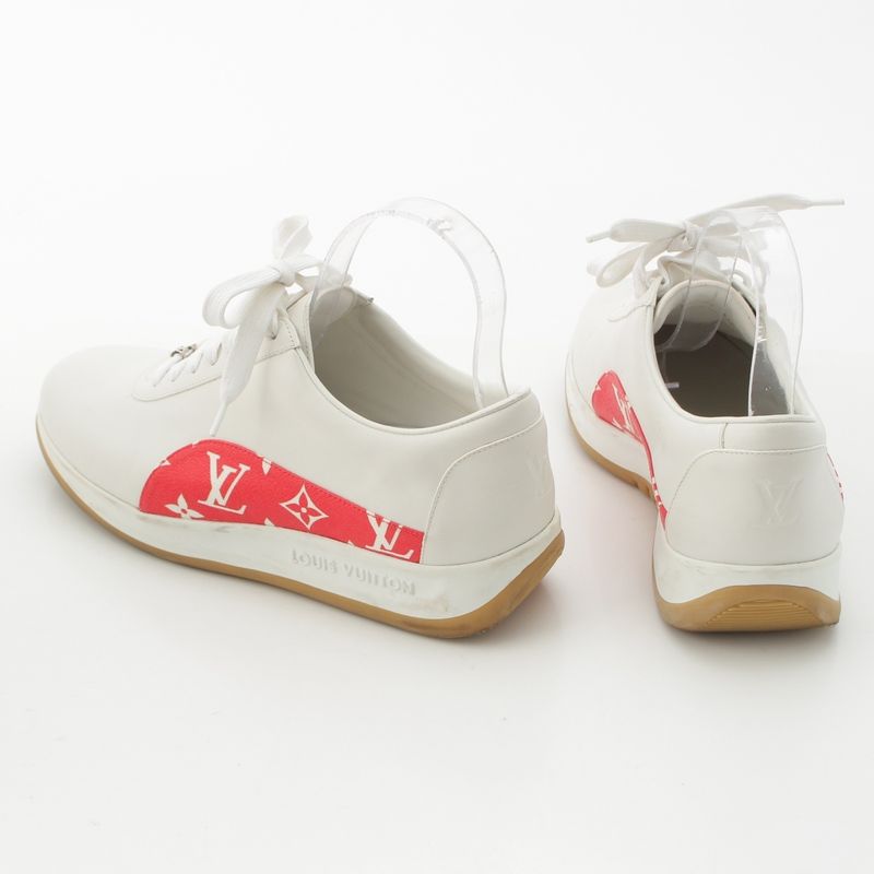Louis Vuitton Supreme Low Cut Sneakers White Red 7 2 1