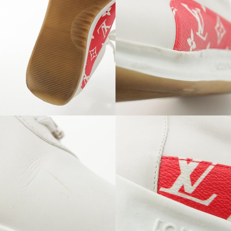 Louis Vuitton Supreme Low Cut Sneakers White Red 7 2 1