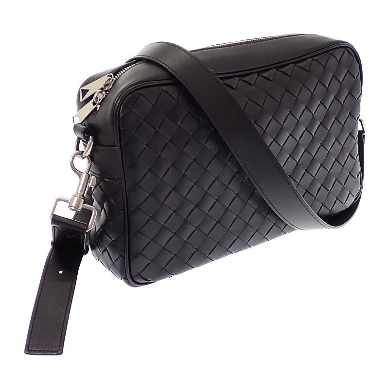 Bottega Veneta Intrecciato Camera Shoulder Bag Calf Black