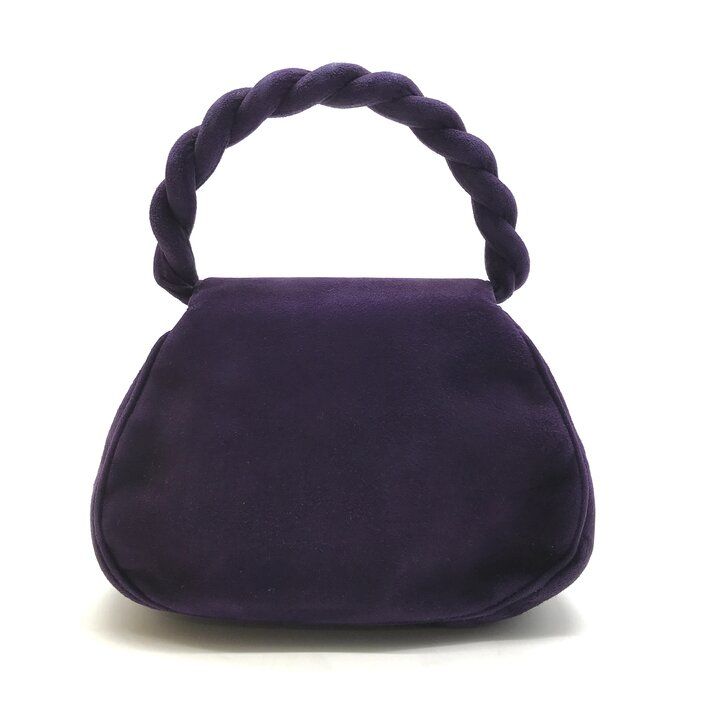 Chanel Suede Twist CC Logo Turnlock Mini Hand Bag Purple Bag