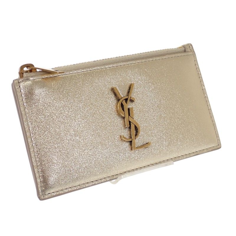 Saint Laurent Zipped Fragment Card Case Coin Compact Wallet Chien