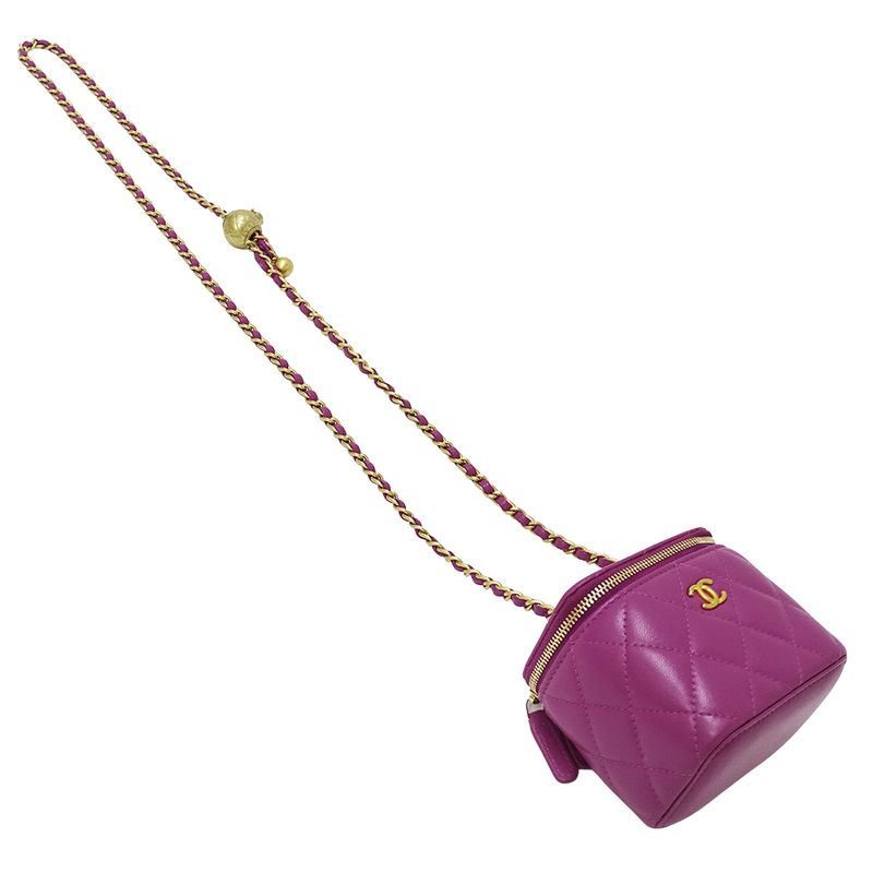 Chanel Quilted Cocoball Shoulder Bag Vanity Lambskin