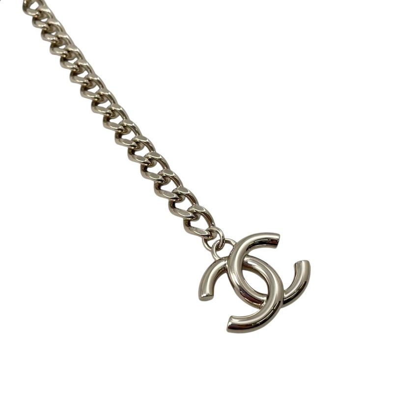 Chanel Belt CC Logo Chain Denim Blue Gold
