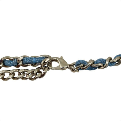 Chanel Belt CC Logo Chain Denim Blue Gold