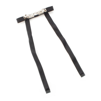 Chanel CC Logo Bijou Silk Ribbon Barrette Hair Black
