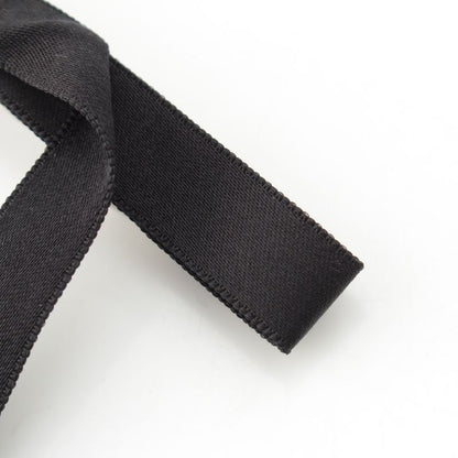 Chanel CC Logo Bijou Silk Ribbon Barrette Hair Black
