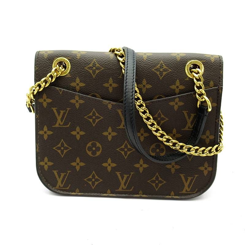 Louis Vuitton Passi Monogram Shoulder Bag Brown