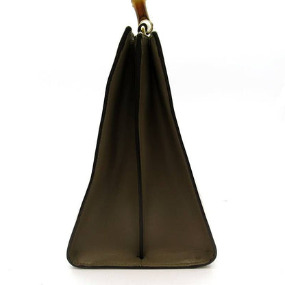 Gucci Nymphaea Bamboo Handbag Leather Beige