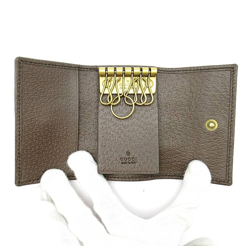 Gucci Ophidia Ggkey Case Beige Brown