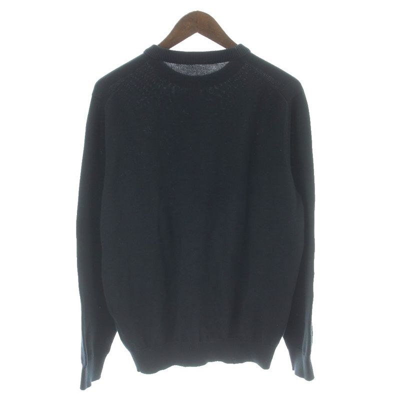Louis Vuitton Knit Sweater Long Sleeve Cotton Big LV Logo S Black