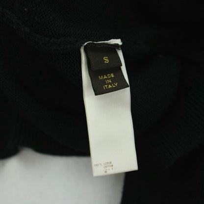 Louis Vuitton Knit Sweater Long Sleeve Cotton Big LV Logo S Black