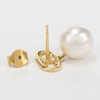 Celine Pearl Triomphe Earrings Metal