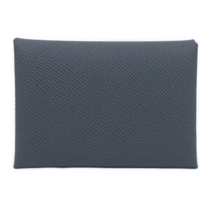 Hermes Calvi Duo Card Case Coin Purse Veau Epsom Ardoise