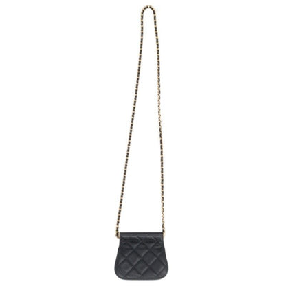 Chanel CC Logo Caviar Leather Chain Shoulder Bag Black