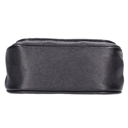 Chanel CC Logo Caviar Leather Chain Shoulder Bag Black