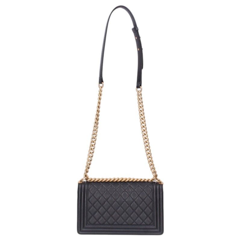 Chanel 25 Caviar Leather Chain Shoulder Bag 25 Black