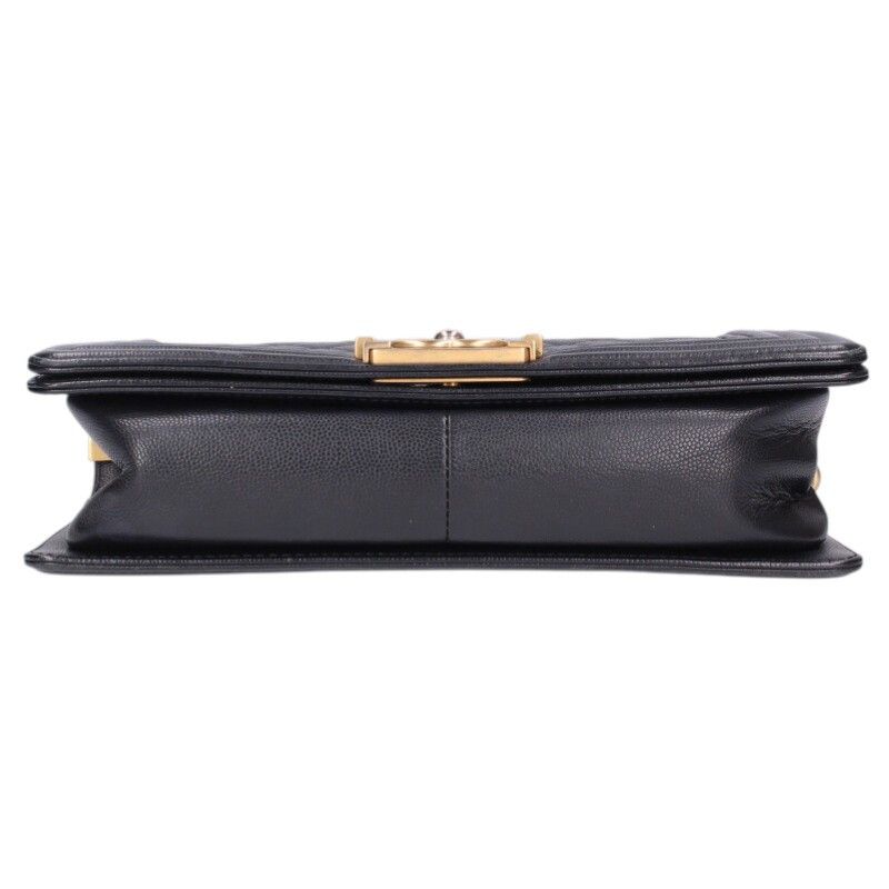 Chanel 25 Caviar Leather Chain Shoulder Bag 25 Black