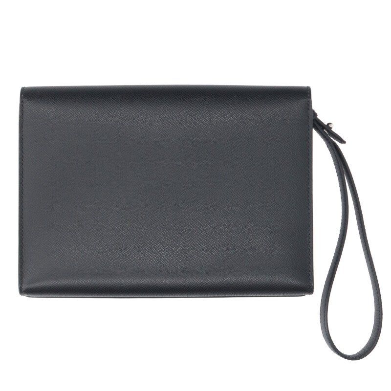 Hermes Sac a Depeches 24 Veau Epsom Black Clutch