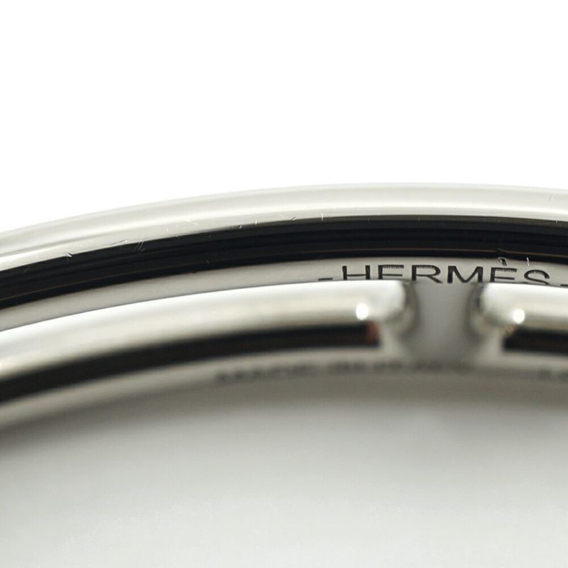 Hermes Leather Bracelet Ruri Double Tour Gray Silver