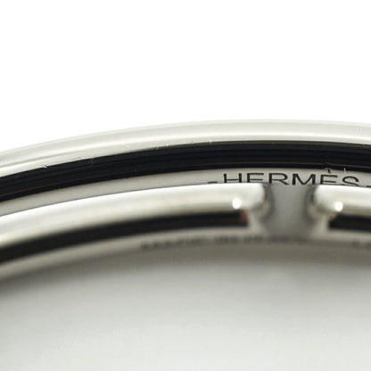 Hermes Leather Bracelet Ruri Double Tour Gray Silver