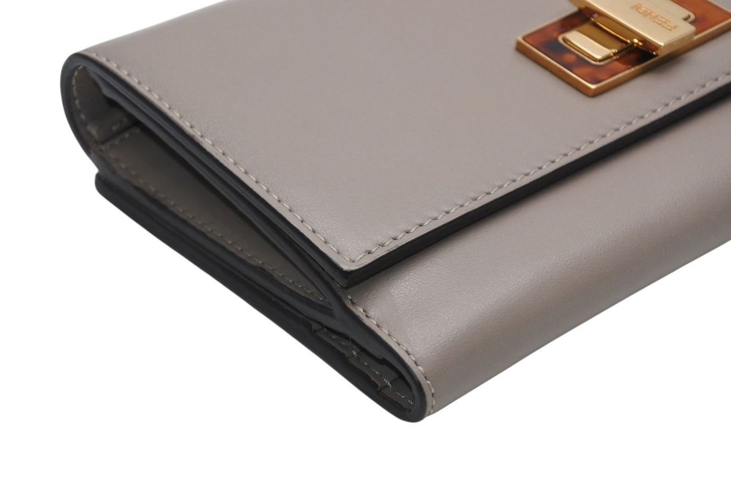 Fendi Peekaboo Continental Wallet Leather Greige Tortoiseshell — view 4