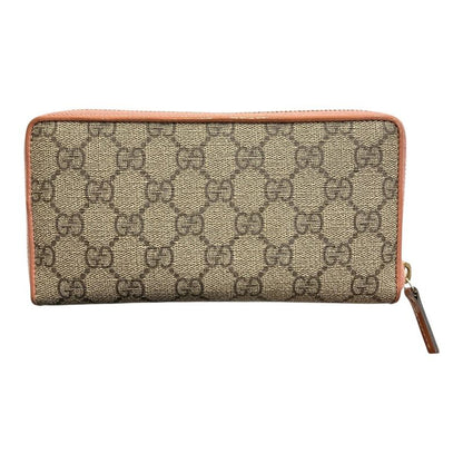 Gucci GG Supreme Wallet Canvas Beige Pink