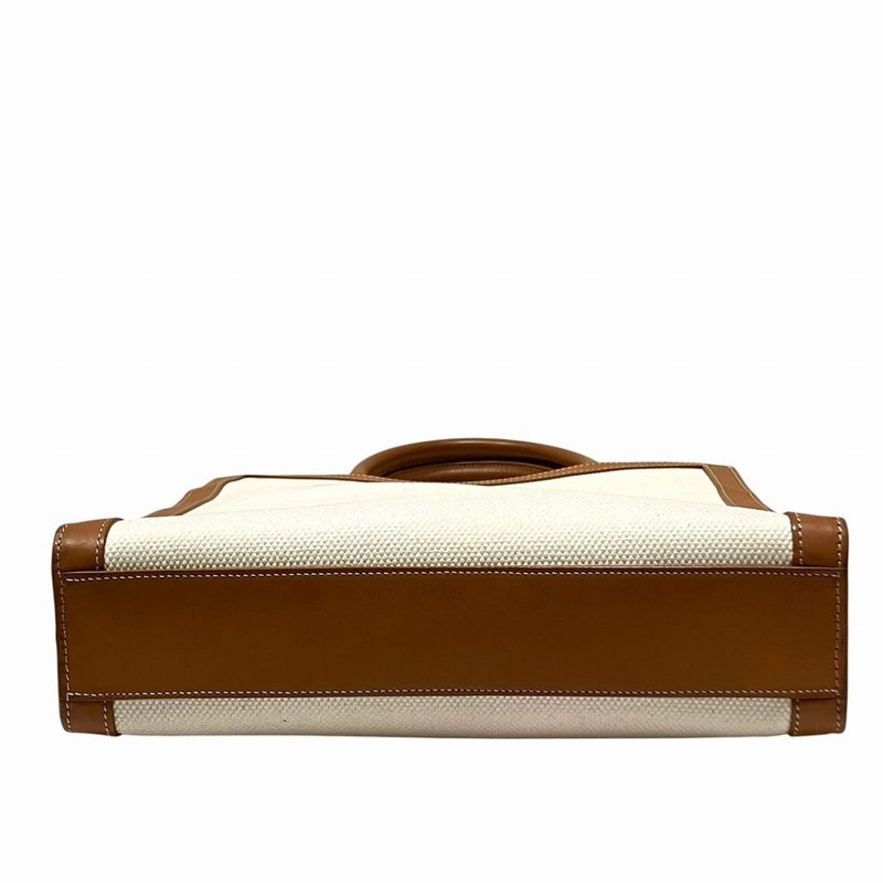 Celine Vertical Cabas Small Tote Canvas Leather
