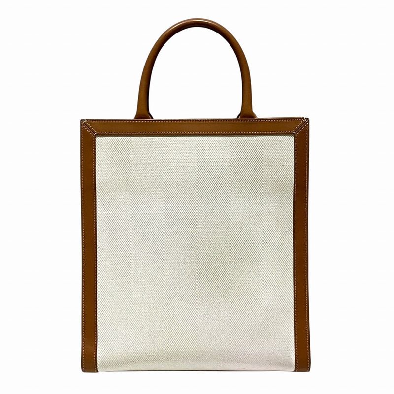 Celine Vertical Cabas Small Tote Canvas Leather