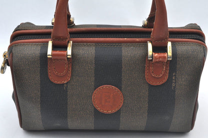 Fendi Pecan Pi Buishi Leather Boston Handbag Brown — view 2