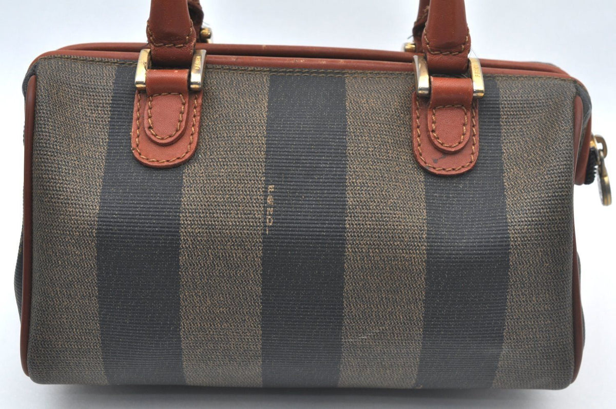 Fendi Pecan Pi Buishi Leather Boston Handbag Brown — view 3