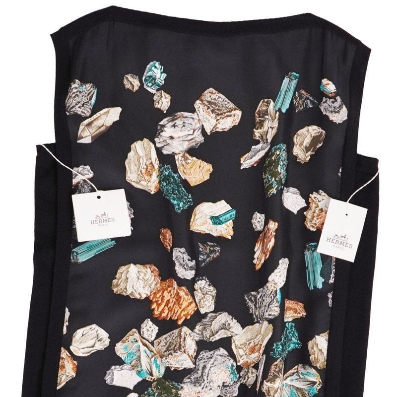Hermes Dress Belted Knit Sleeveless Silk