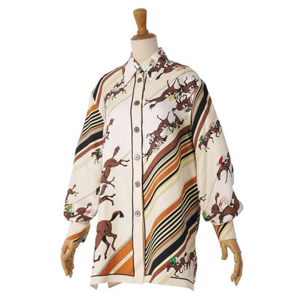 Hermes Vintage Shirt Long Sleeve All Over Pattern