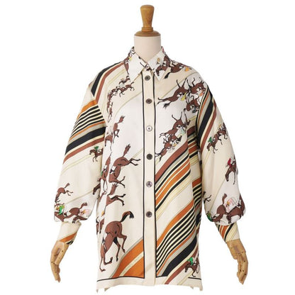Hermes Vintage Shirt Long Sleeve All Over Pattern