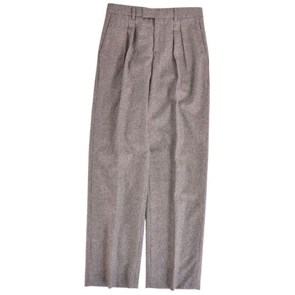 Celine Pants Long Houndstooth Wool Brown Gray