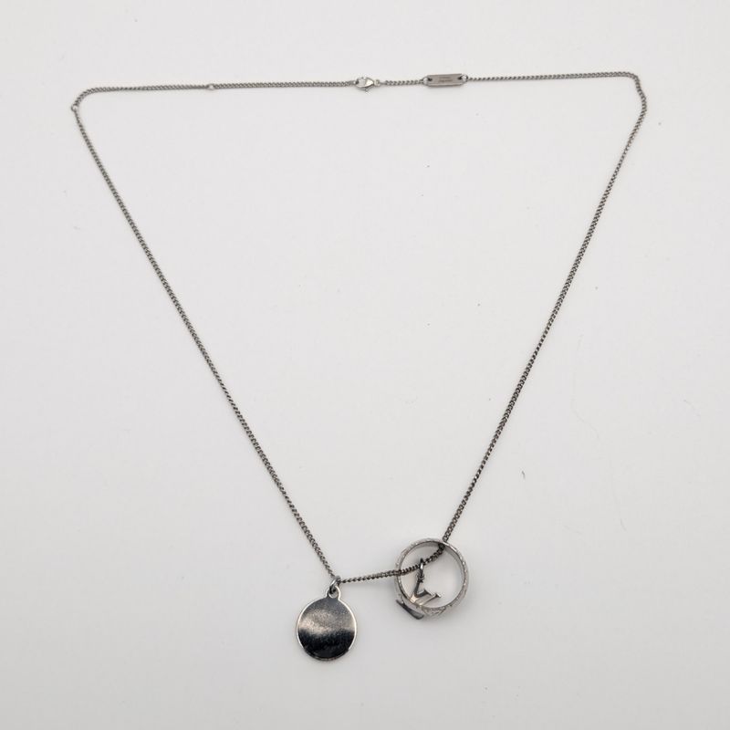 Louis Vuitton Monogram Ring Necklace LV Logo